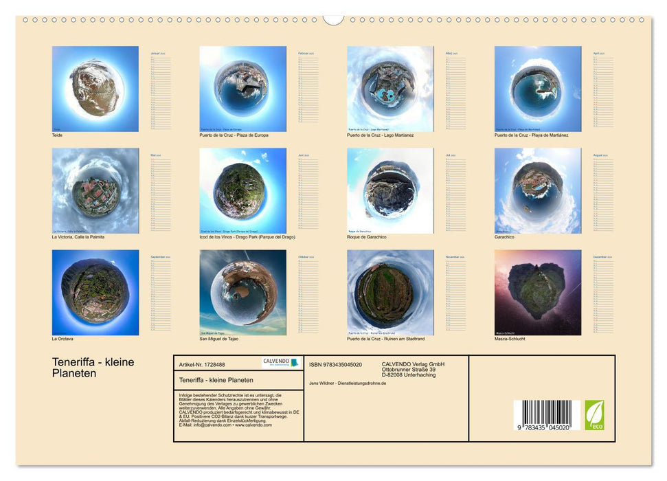 Teneriffa - kleine Planeten (CALVENDO Premium Wandkalender 2025)