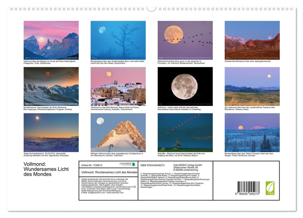 Vollmond: Wundersames Licht des Mondes (CALVENDO Premium Wandkalender 2025)