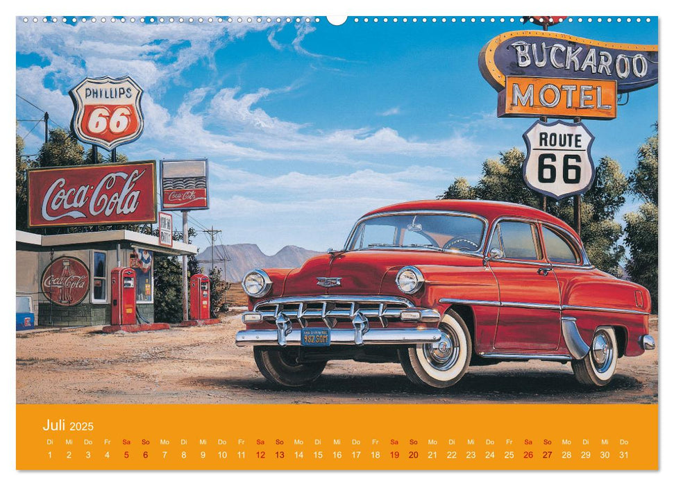 Route US 66 Momente Gemälde von Georg Huber (CALVENDO Premium Wandkalender 2025)