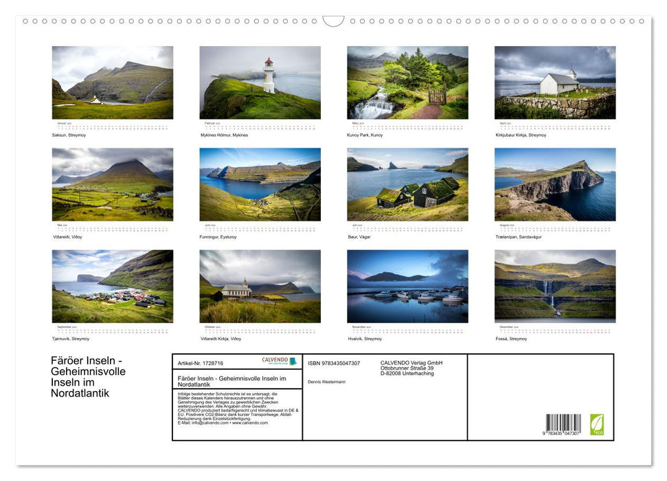 Färöer Inseln - Geheimnisvolle Inseln im Nordatlantik (CALVENDO Wandkalender 2025)