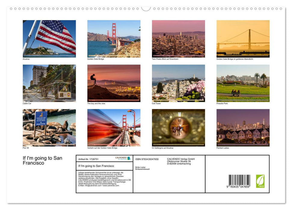 If I'm going to San Francisco (CALVENDO Premium Wandkalender 2025)