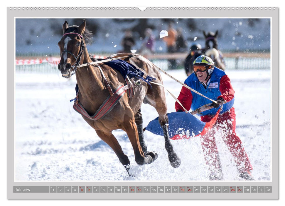 Pferde-Rennen auf Schnee und im Wasser (CALVENDO Premium Wandkalender 2025)