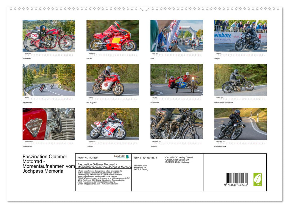 Faszination Oldtimer Motorrad - Momentaufnahmen vom Jochpass Memorial (CALVENDO Premium Wandkalender 2025)