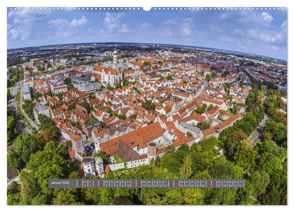 Meine Heimat von oben - Luftbilder von Augsburg (CALVENDO Premium Wandkalender 2025)