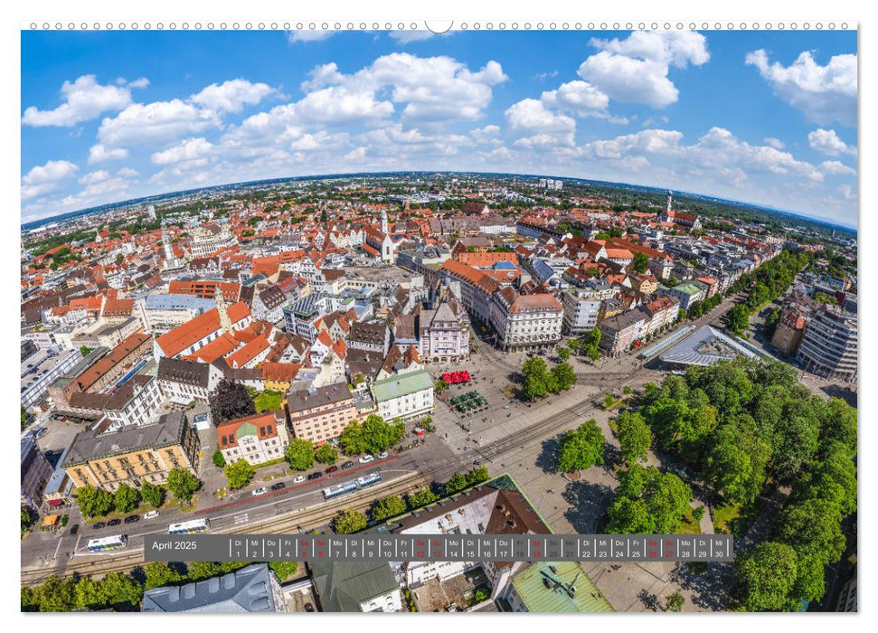 Meine Heimat von oben - Luftbilder von Augsburg (CALVENDO Premium Wandkalender 2025)