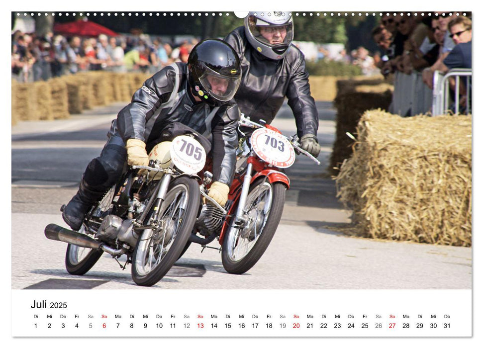 Faszination Oldtimer Motorrad - Momentaufnahmen von Hamburger Stadtparkrennen (CALVENDO Premium Wandkalender 2025)