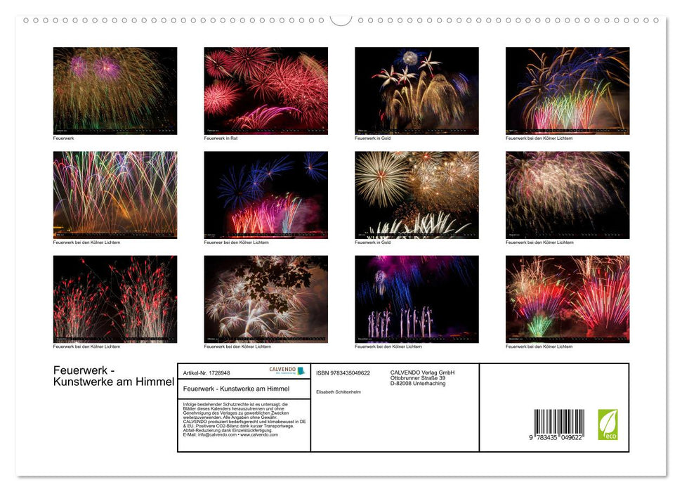 Feuerwerk - Kunstwerke am Himmel (CALVENDO Premium Wandkalender 2025)