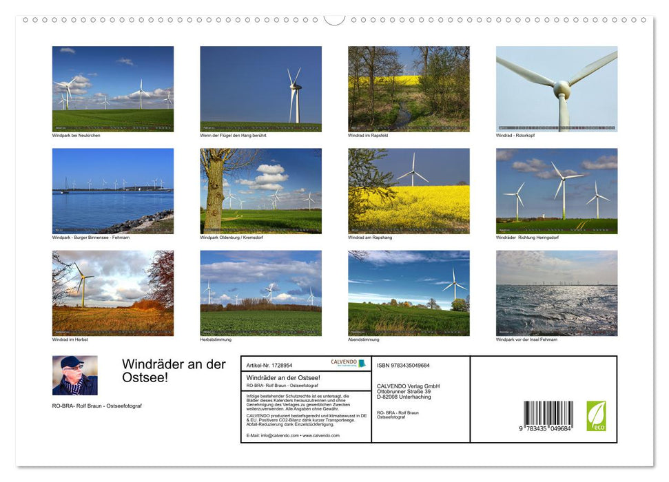 Windräder an der Ostsee! (CALVENDO Premium Wandkalender 2025)