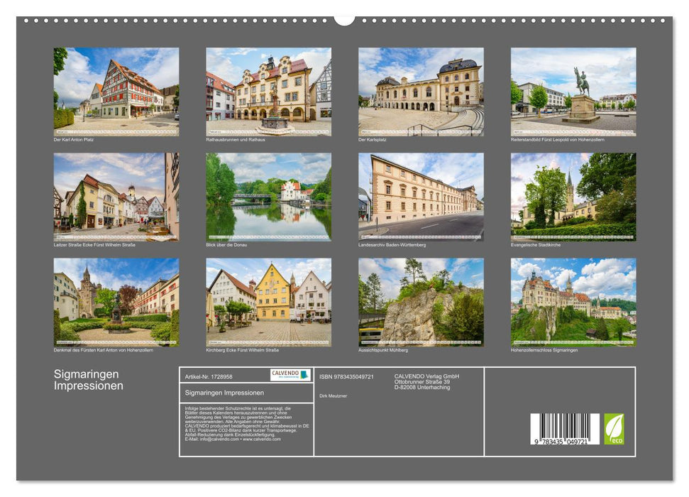 Sigmaringen Impressionen (CALVENDO Premium Wandkalender 2025)