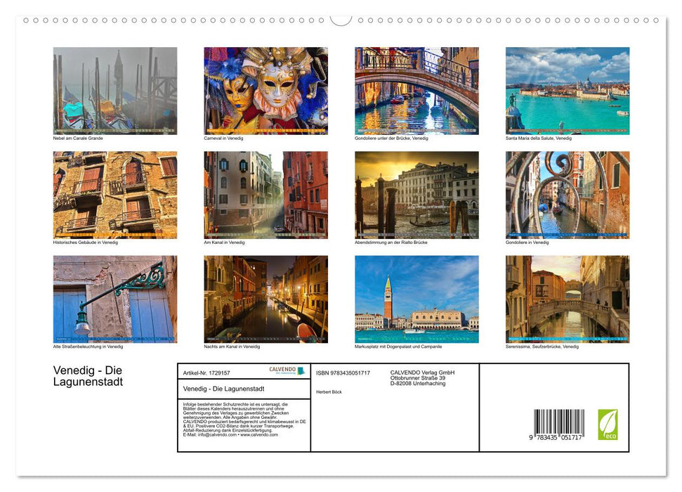 Venedig - Die Lagunenstadt (CALVENDO Premium Wandkalender 2025)