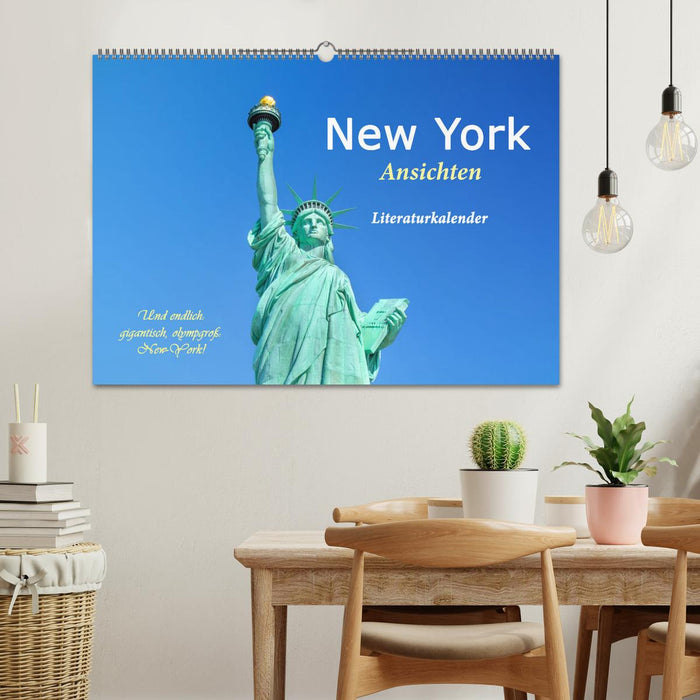 New York Ansichten - Literaturkalender (CALVENDO Wandkalender 2025)