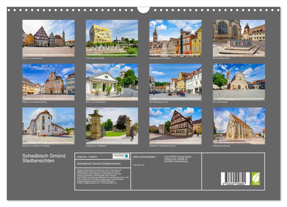 Schwäbisch Gmünd Stadtansichten (CALVENDO Wandkalender 2025)