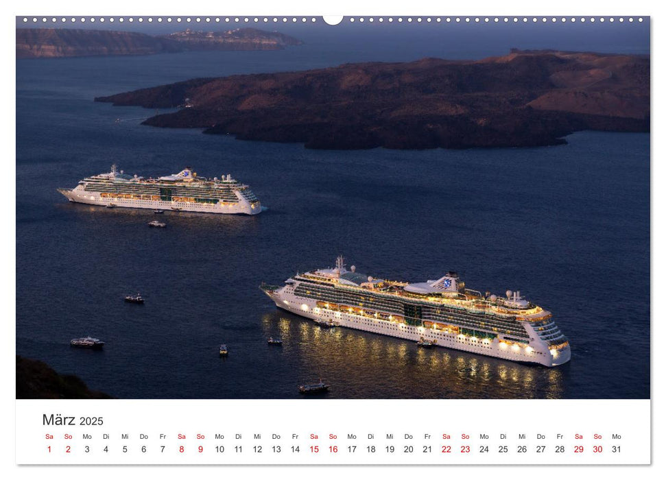 Santorini Fira & Firostefani (CALVENDO Premium Wandkalender 2025)