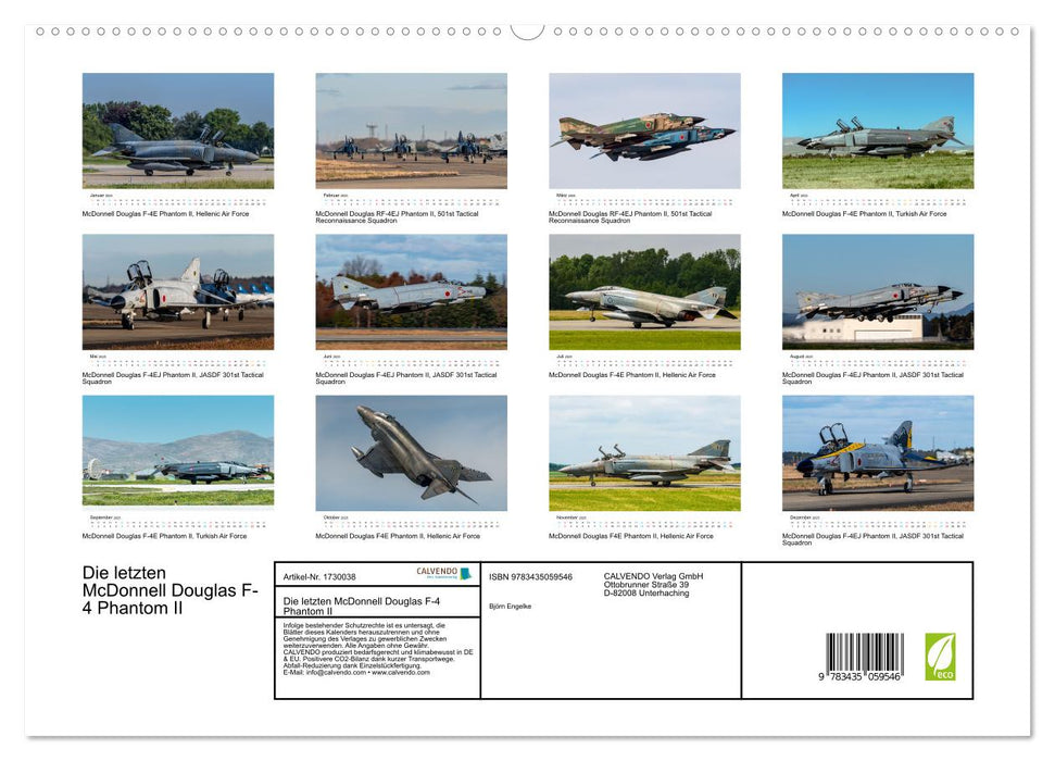 Die letzten McDonnell Douglas F-4 Phantom II (CALVENDO Premium Wandkalender 2025)