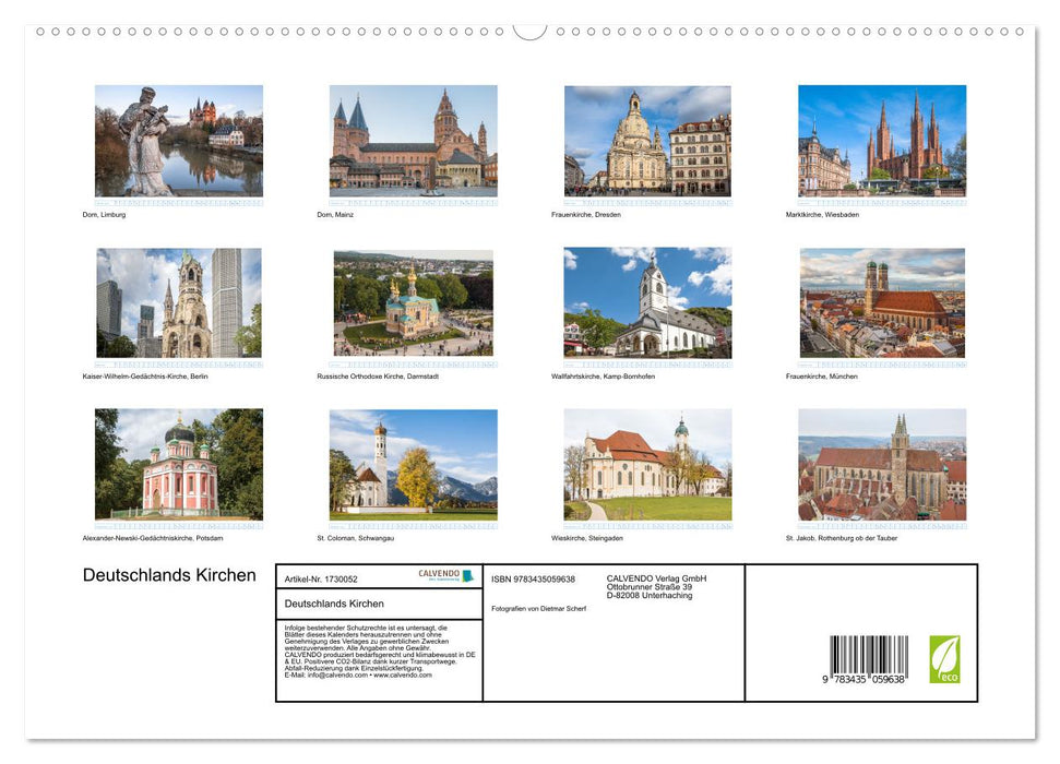 Deutschlands Kirchen (CALVENDO Wandkalender 2025)