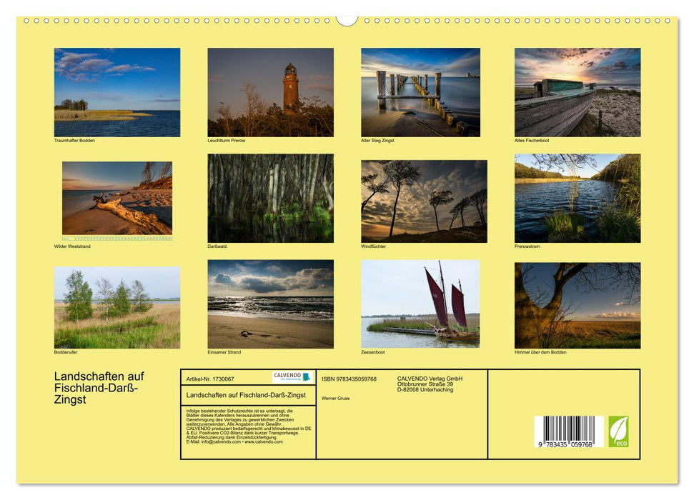 Landschaften auf Fischland-Darß-Zingst (CALVENDO Premium Wandkalender 2025)