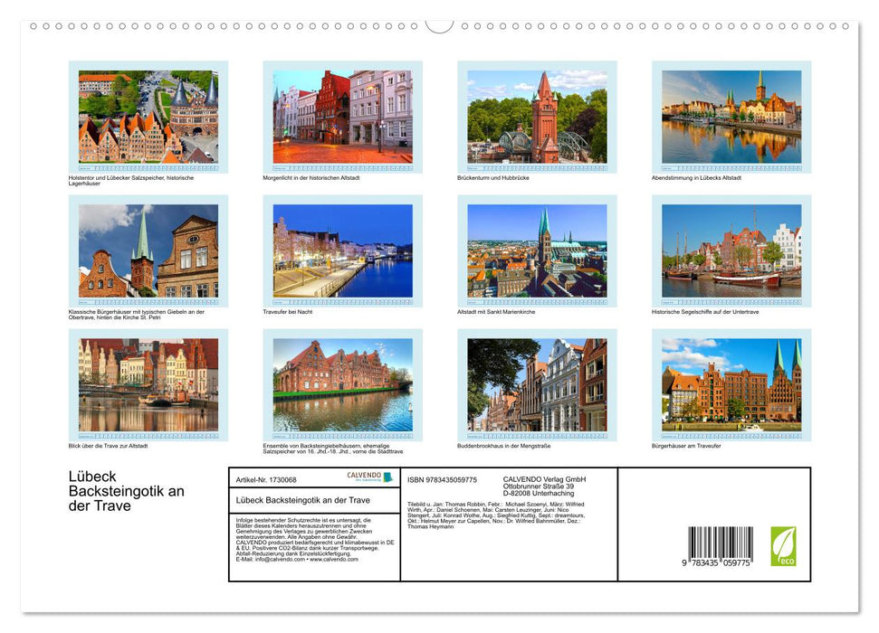 Lübeck Backsteingotik an der Trave (CALVENDO Premium Wandkalender 2025)