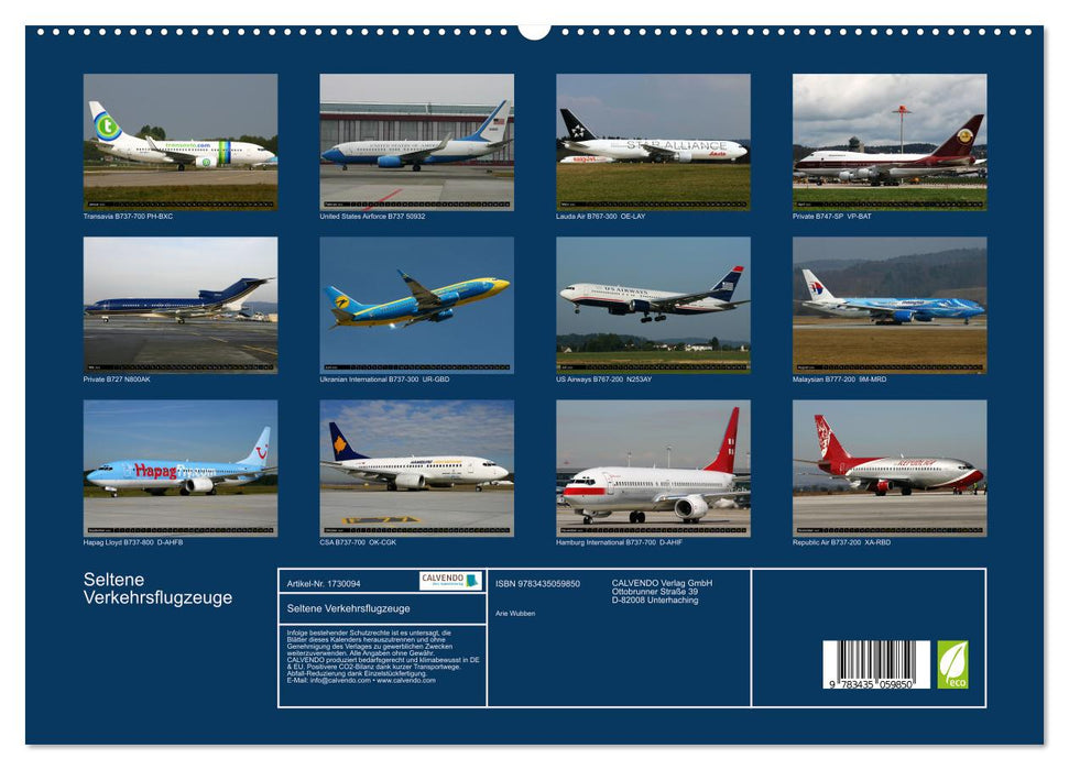 Seltene Verkehrsflugzeuge (CALVENDO Premium Wandkalender 2025)