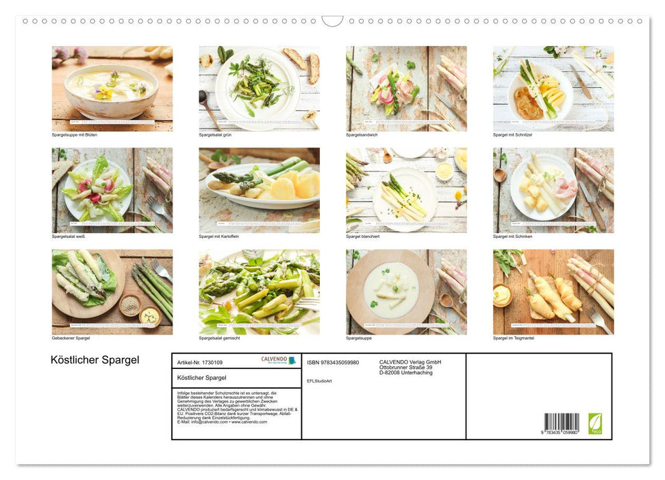 Köstlicher Spargel (CALVENDO Wandkalender 2025)