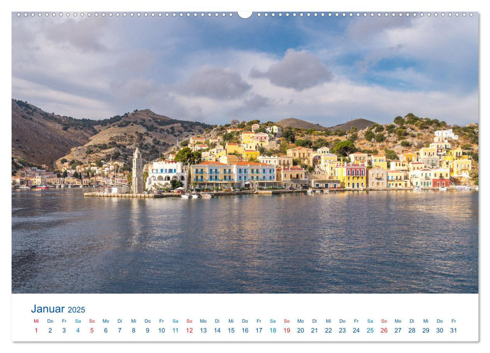 Symi 2025, Perle der Ägäis (CALVENDO Premium Wandkalender 2025)