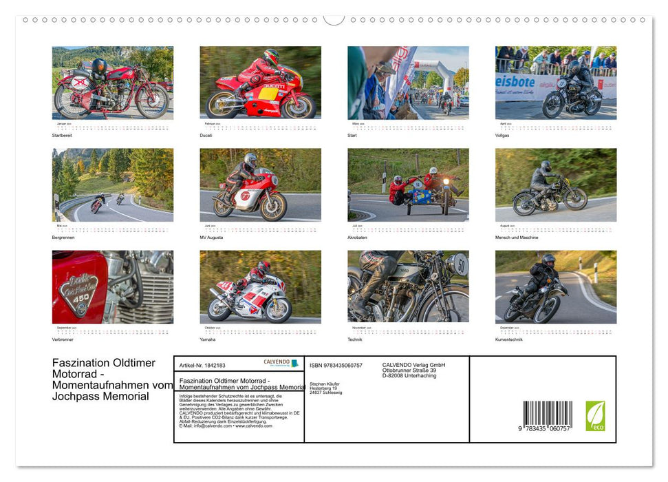 Faszination Oldtimer Motorrad - Momentaufnahmen vom Jochpass Memorial (CALVENDO Wandkalender 2025)