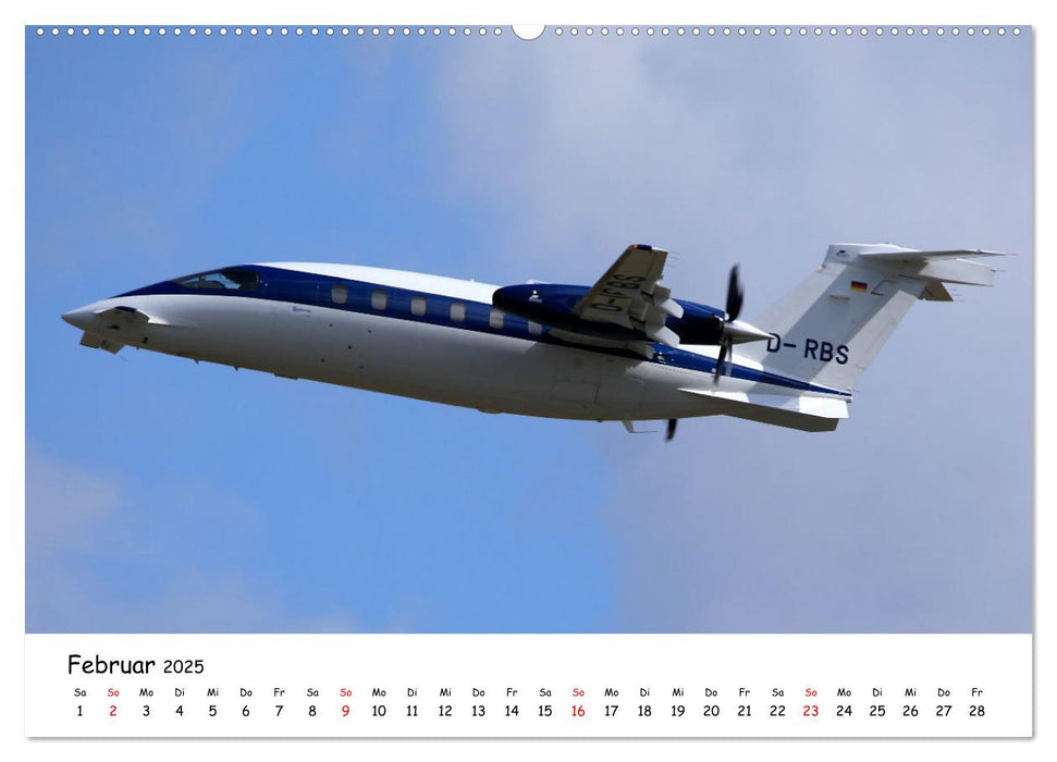 Flugzeuge am blauen Himmel (CALVENDO Premium Wandkalender 2025)