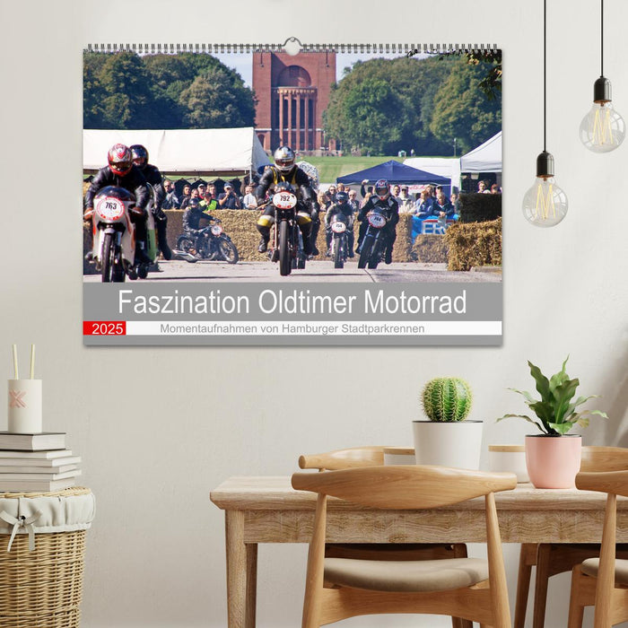 Faszination Oldtimer Motorrad - Momentaufnahmen von Hamburger Stadtparkrennen (CALVENDO Wandkalender 2025)