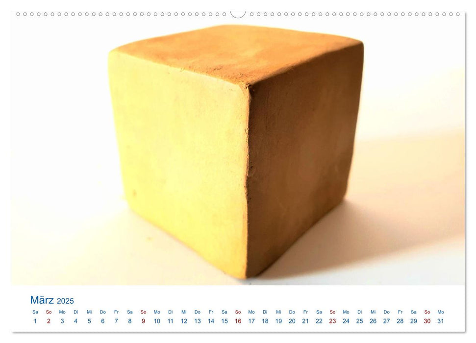 Formvollendete Symmetrie - Die platonischen Körper modelliert mit Ton (CALVENDO Wandkalender 2025)