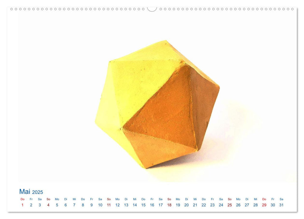 Formvollendete Symmetrie - Die platonischen Körper modelliert mit Ton (CALVENDO Wandkalender 2025)