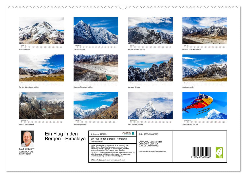 Ein Flug in den Bergen - Himalaya (CALVENDO Premium Wandkalender 2025)