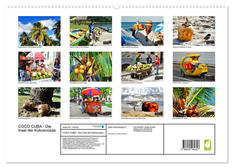 COCO CUBA - Die Insel der Kokosnüsse (CALVENDO Premium Wandkalender 2025)