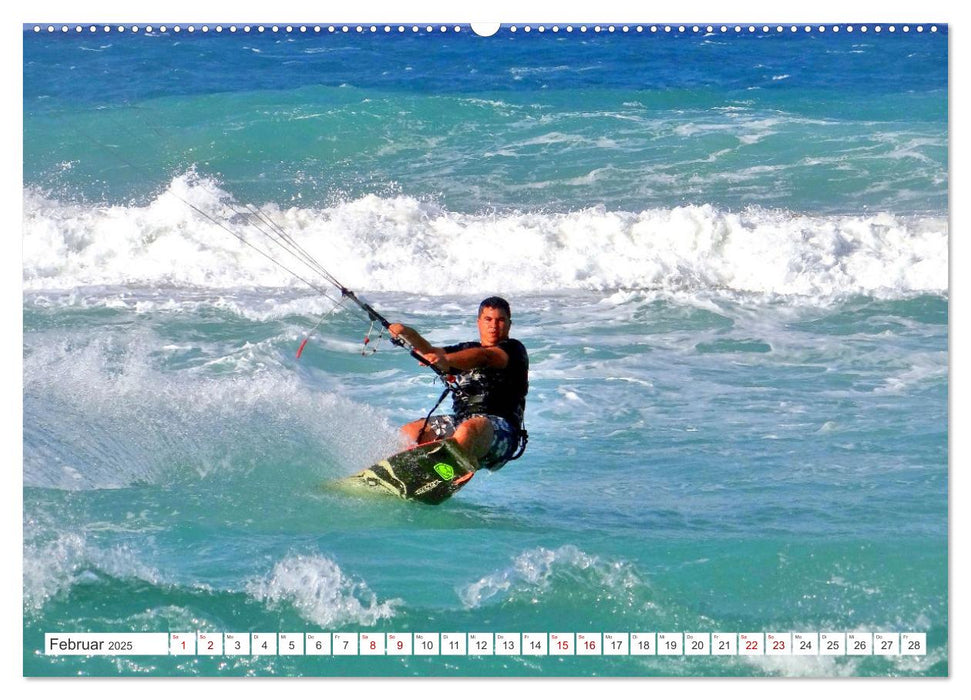 Kitesurfen in Kuba - Funsport an Traumstränden (CALVENDO Premium Wandkalender 2025)