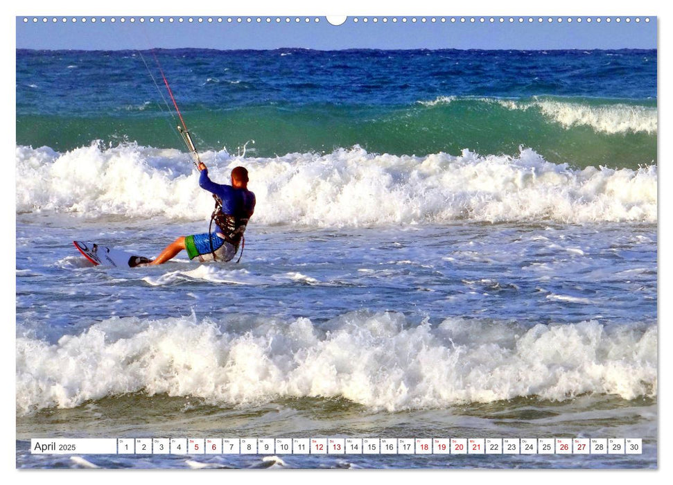 Kitesurfen in Kuba - Funsport an Traumstränden (CALVENDO Premium Wandkalender 2025)