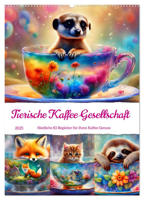 Tierische Kaffee Gesellschaft (CALVENDO Wandkalender 2025)