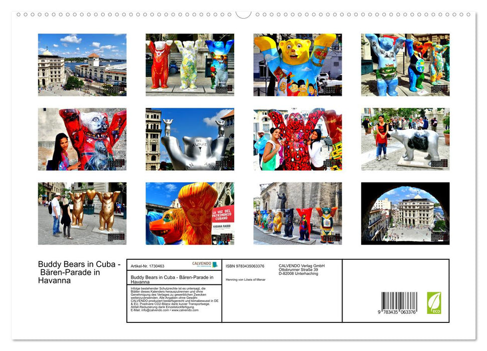 Buddy Bears in Cuba - Bären-Parade in Havanna (CALVENDO Premium Wandkalender 2025)