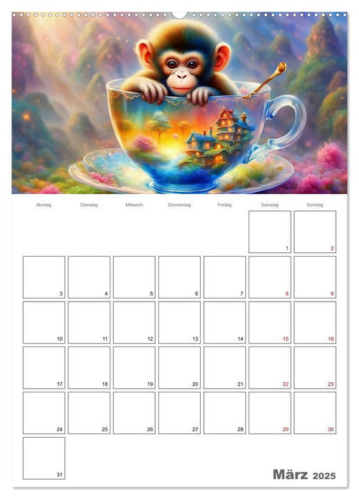 Tierische Kaffee Gesellschaft (CALVENDO Premium Wandkalender 2025)