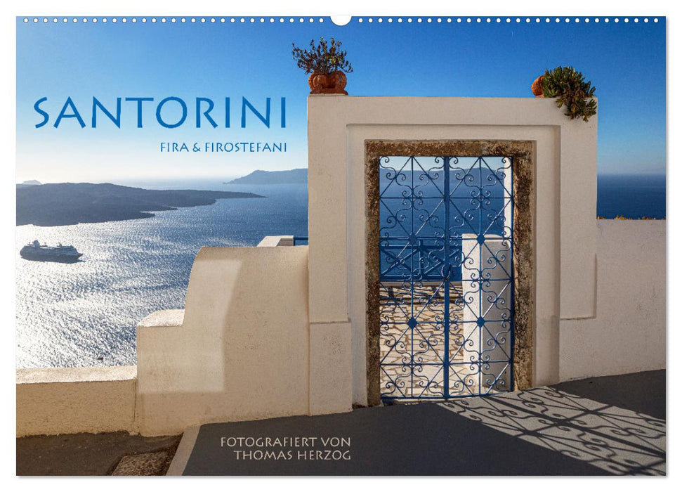 Santorini Fira & Firostefani (CALVENDO Wandkalender 2025)