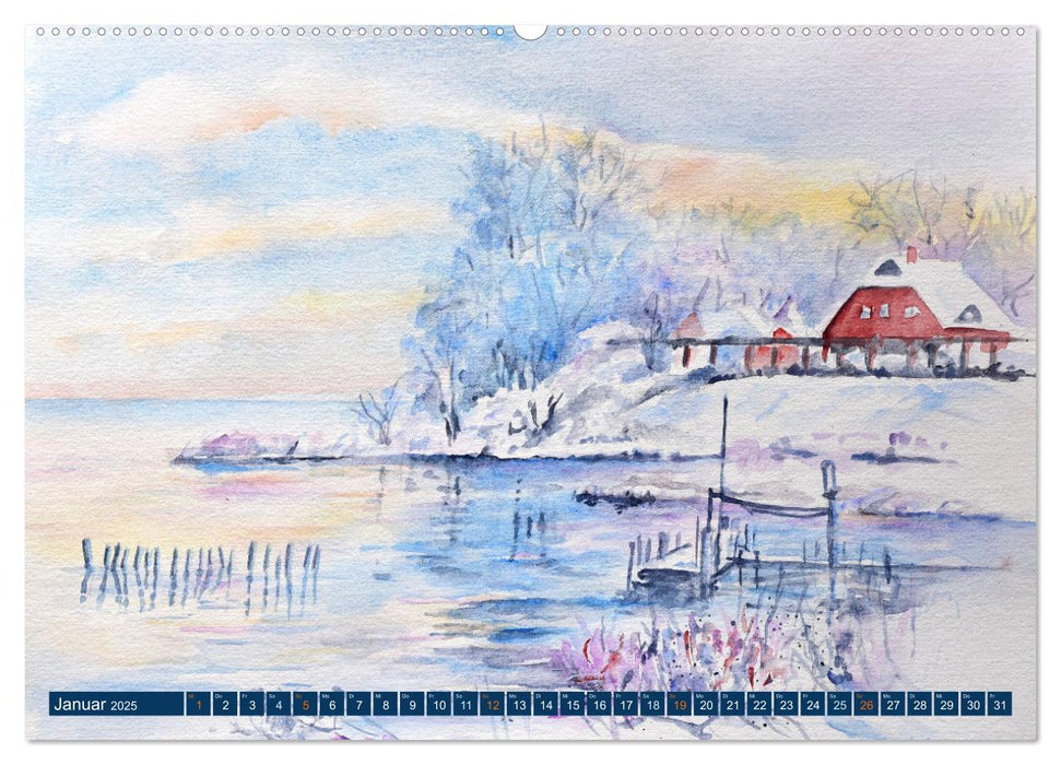 Rügen Impressionen in Aquarell (CALVENDO Premium Wandkalender 2025)