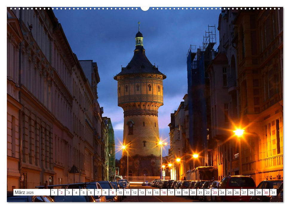 HALLE SAALE BEI NACHT (CALVENDO Premium Wandkalender 2025)