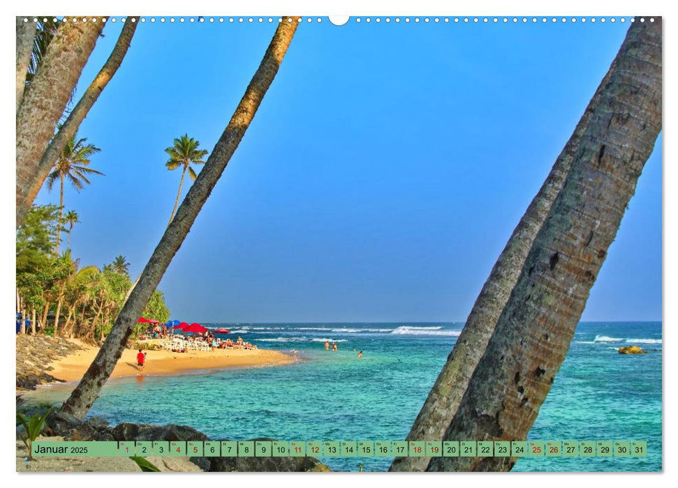 Sri Lanka, Palmen, Strand und Meer (CALVENDO Premium Wandkalender 2025)