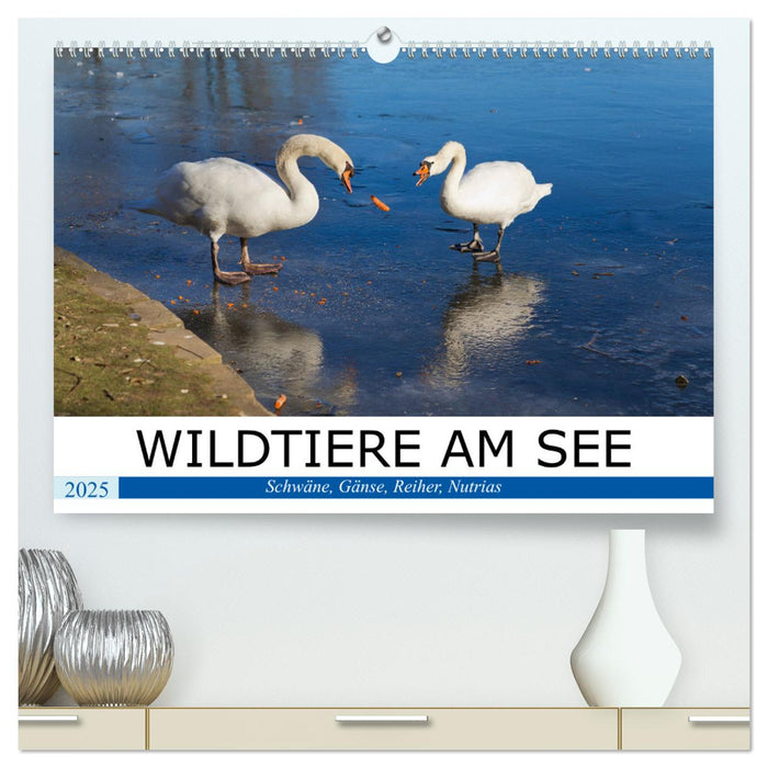 WILDTIERE AM SEE (CALVENDO Premium Wandkalender 2025)