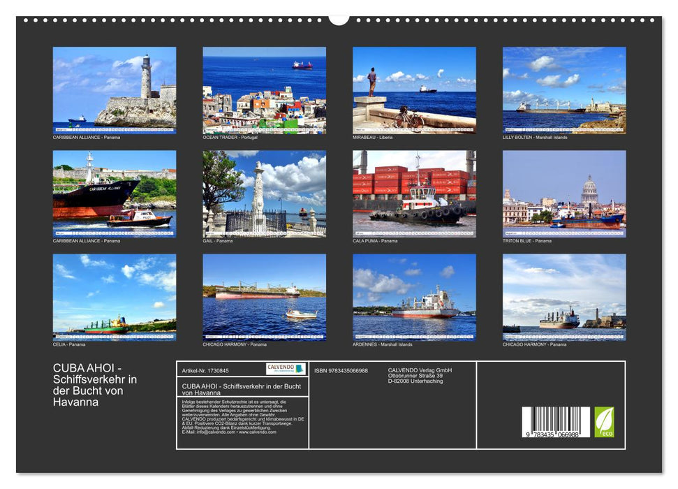 CUBA AHOI - Schiffsverkehr in der Bucht von Havanna (CALVENDO Premium Wandkalender 2025)