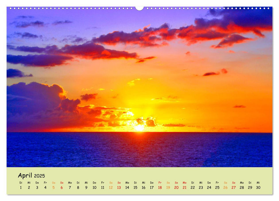 Romantik rund um die Welt - Sonne küsst Meer (CALVENDO Premium Wandkalender 2025)