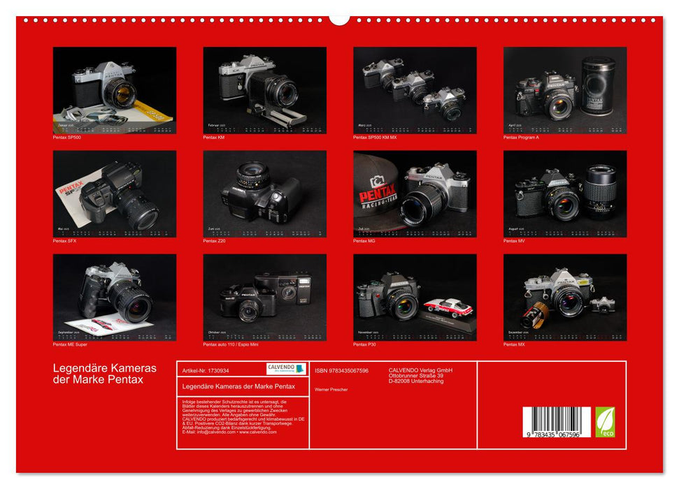 Legendäre Kameras der Marke Pentax (CALVENDO Premium Wandkalender 2025)