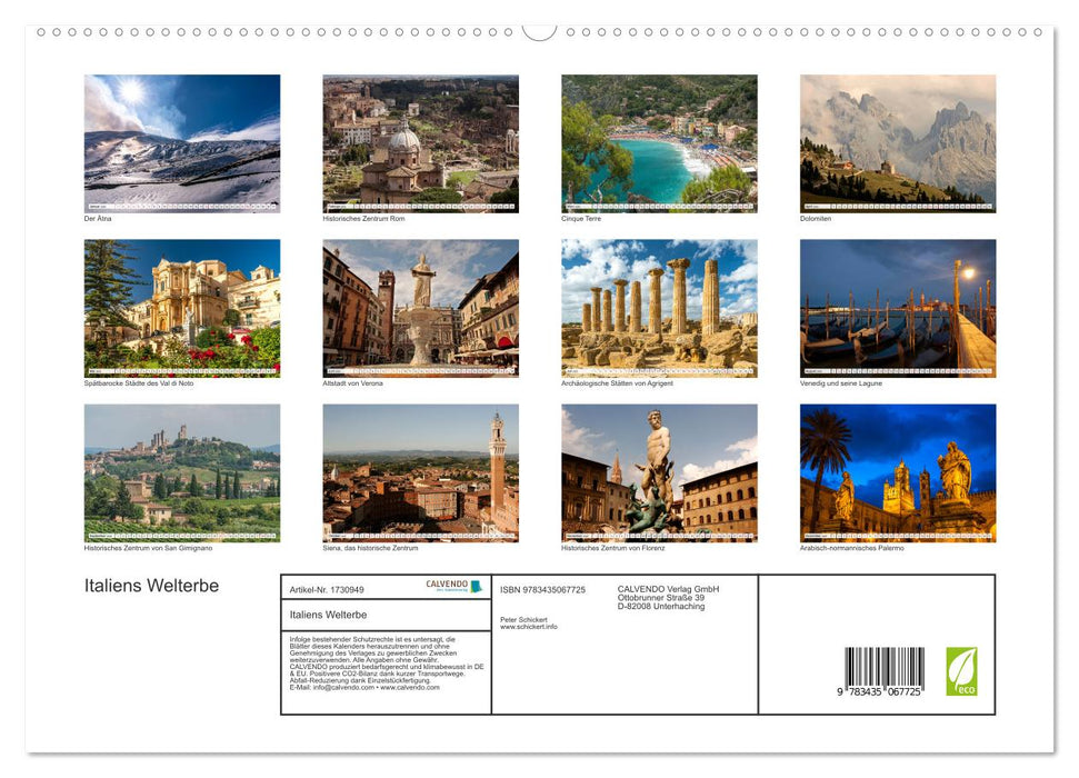 Italiens Welterbe (CALVENDO Premium Wandkalender 2025)