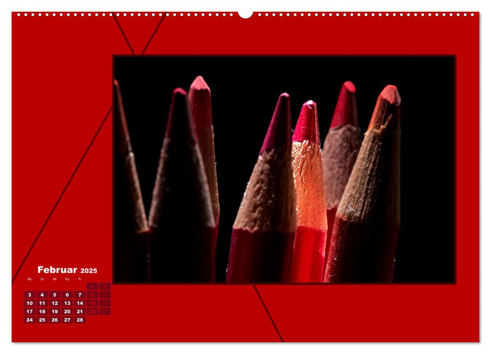 Powerfarbe Rot (CALVENDO Premium Wandkalender 2025)