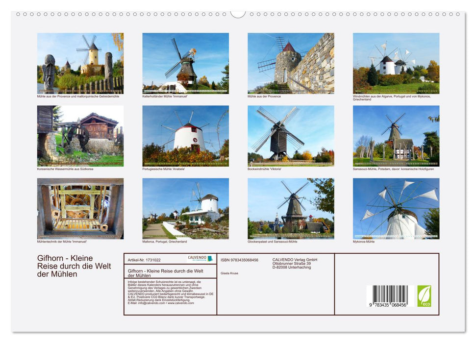 Gifhorn - Kleine Reise durch die Welt der Mühlen (CALVENDO Premium Wandkalender 2025)