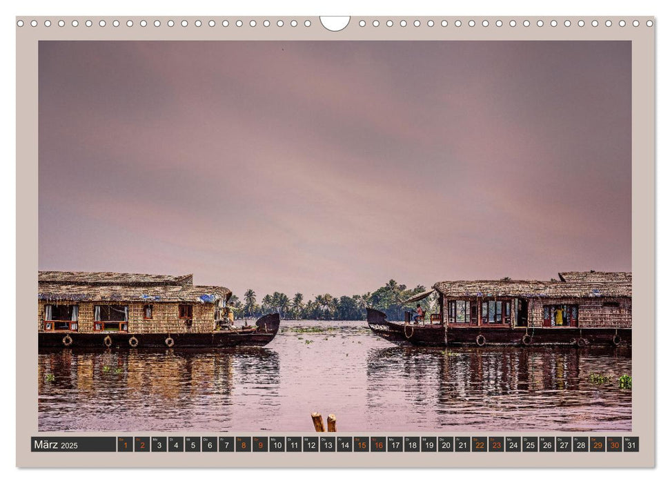 Kerala Backwaters - mit dem Hausboot durch die tropische Wasserwelt (CALVENDO Wandkalender 2025)