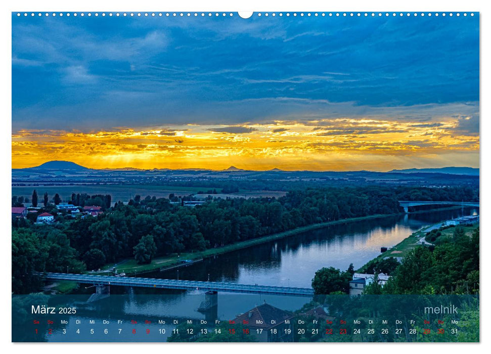 der elbestrom landschaft (CALVENDO Premium Wandkalender 2025)