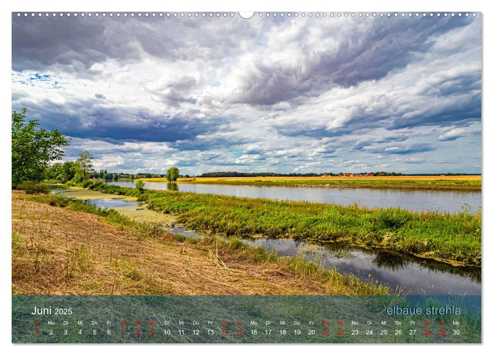 der elbestrom landschaft (CALVENDO Premium Wandkalender 2025)